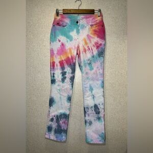 Boden Multi Color Tie-Dye Jeans Spring Rainbow Festival Size 6